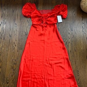 RESA Skirt and Top Set in Red Silk Size S!